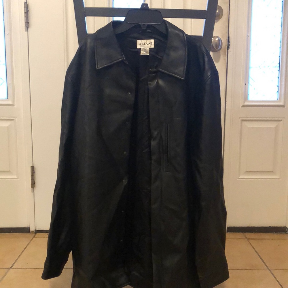 Black Leather Jacket, Size M, Alfani